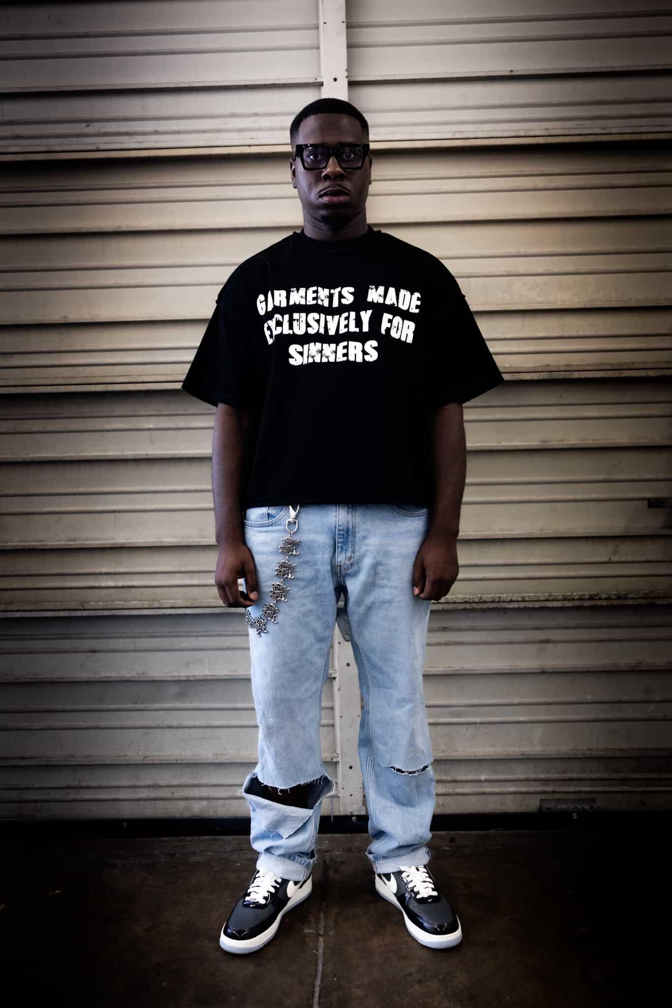 "GARMENTS MADE EXCLUSIVELY FOR SINNERS" TEE