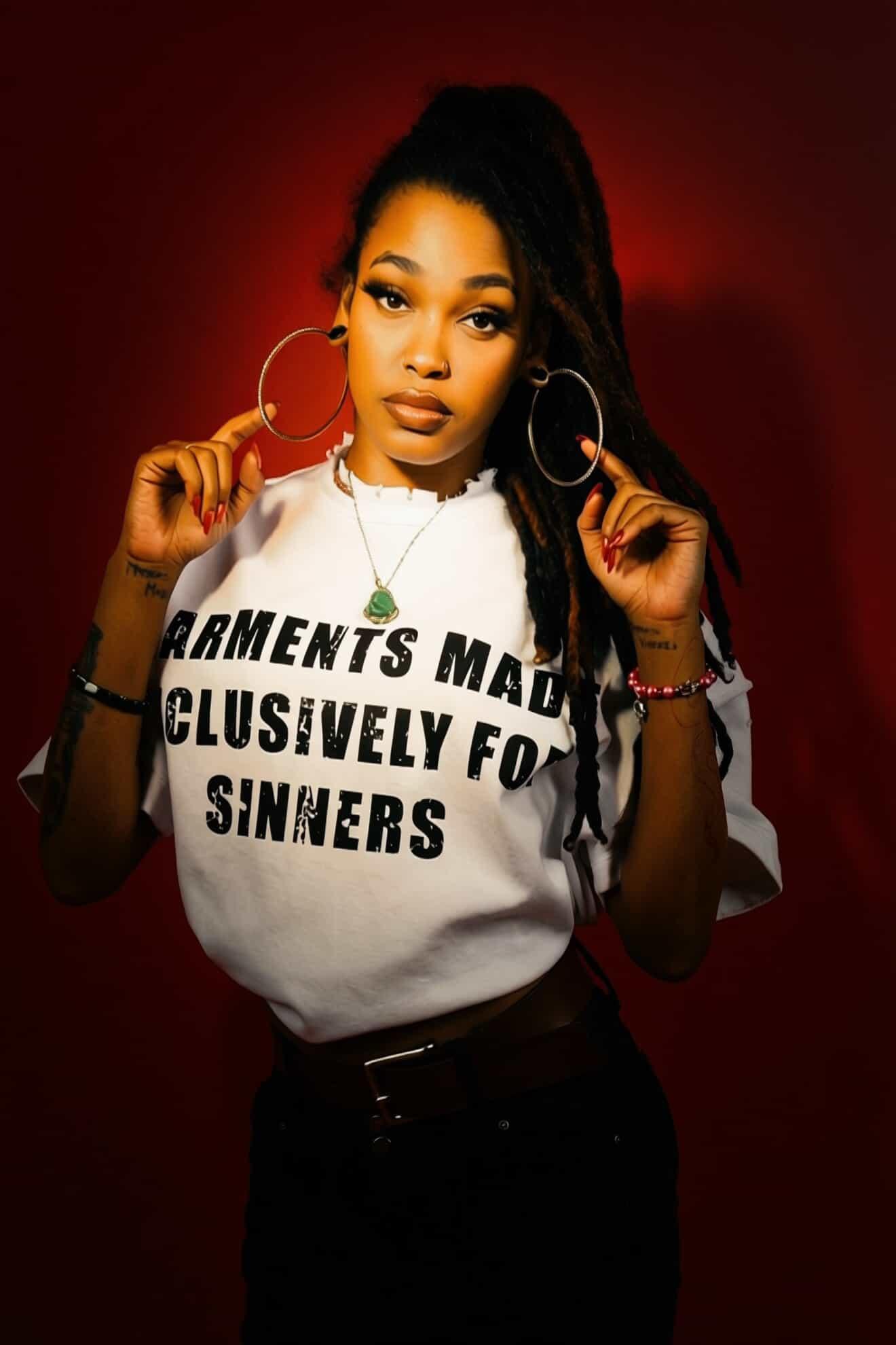 "GARMENTS MADE EXCLUSIVELY FOR SINNERS" TEE